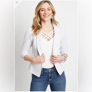 Light Blue Open Front Blazer